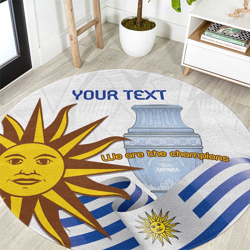 Custom Uruguay La Celeste Football Champions Round Carpet Glory To The Sky Blue