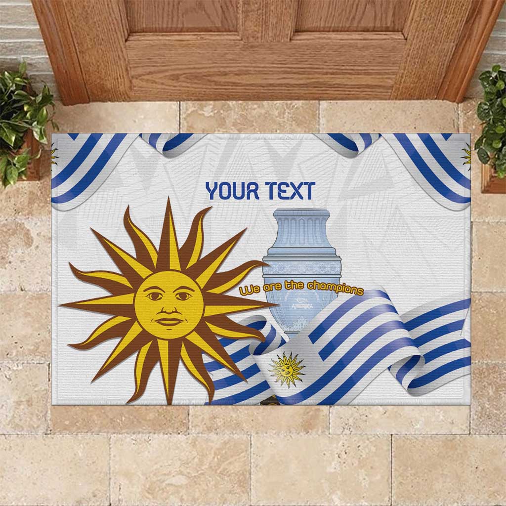 Custom Uruguay La Celeste Football Champions Rubber Doormat Glory To The Sky Blue - Wonder Print Shop