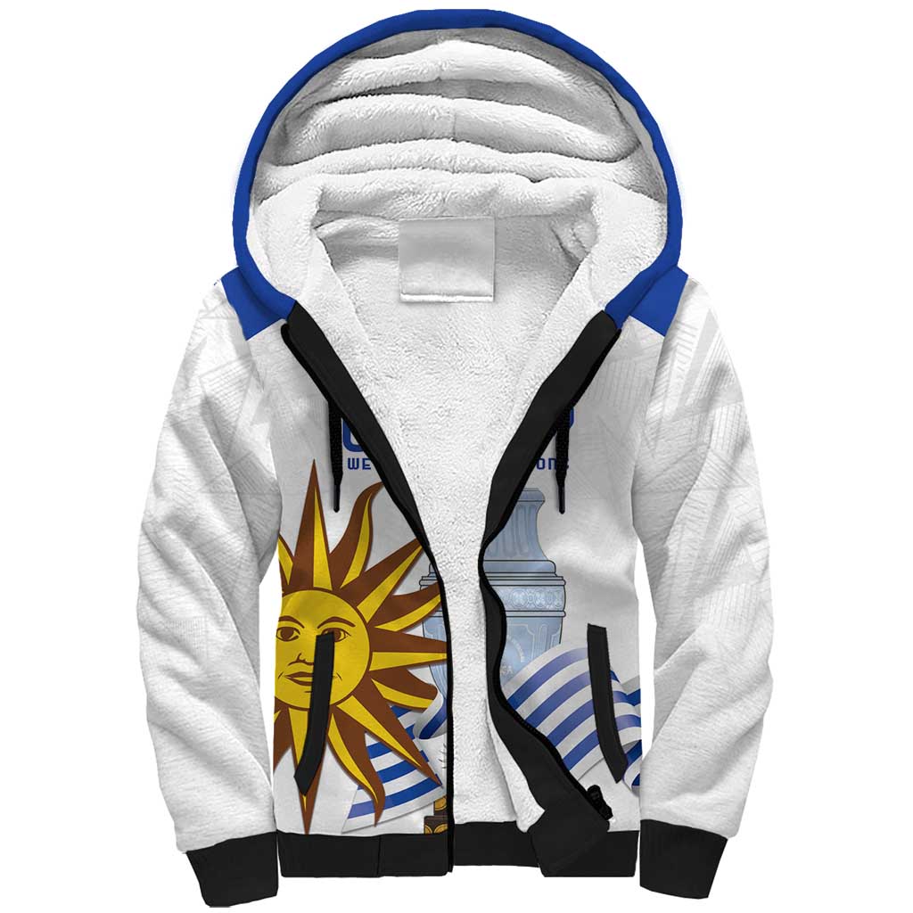 Custom Uruguay La Celeste Football Champions Sherpa Hoodie Glory To The Sky Blue - Wonder Print Shop