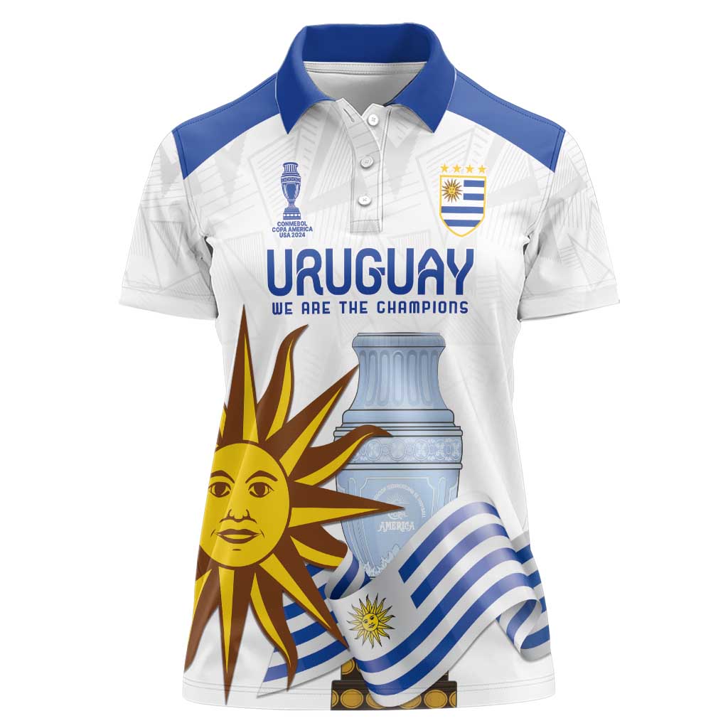 Custom Uruguay La Celeste Football Champions Women Polo Shirt Glory To The Sky Blue - Wonder Print Shop