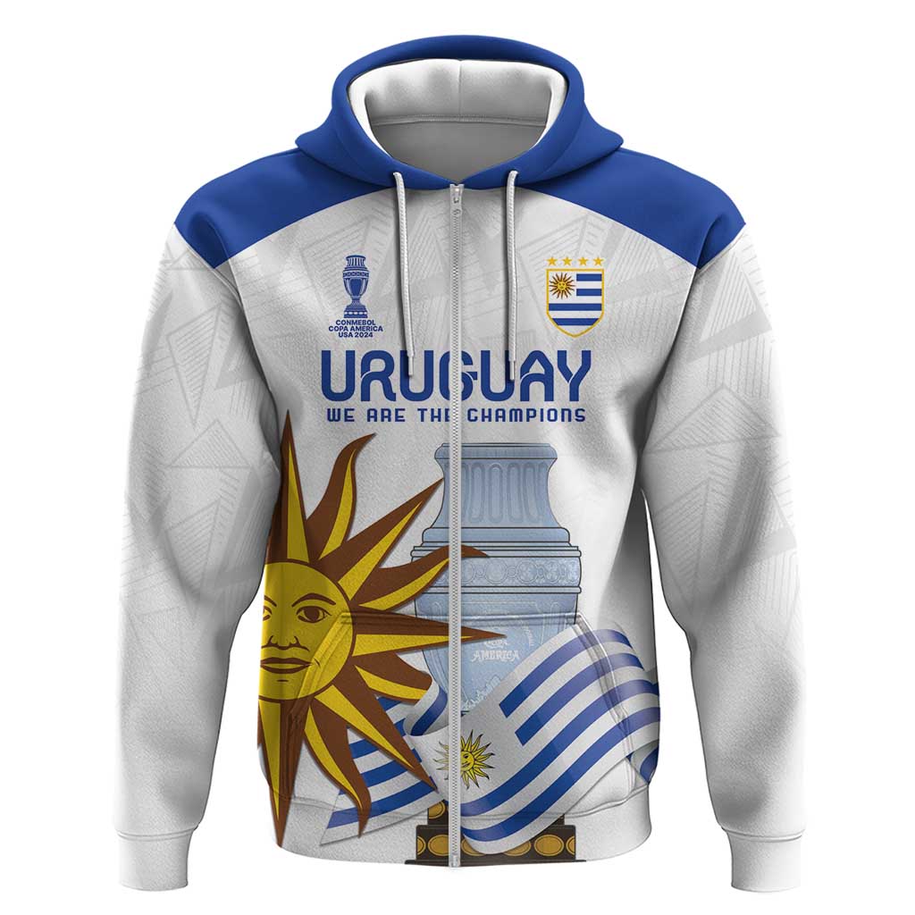 Custom Uruguay La Celeste Football Champions Zip Hoodie Glory To The Sky Blue - Wonder Print Shop