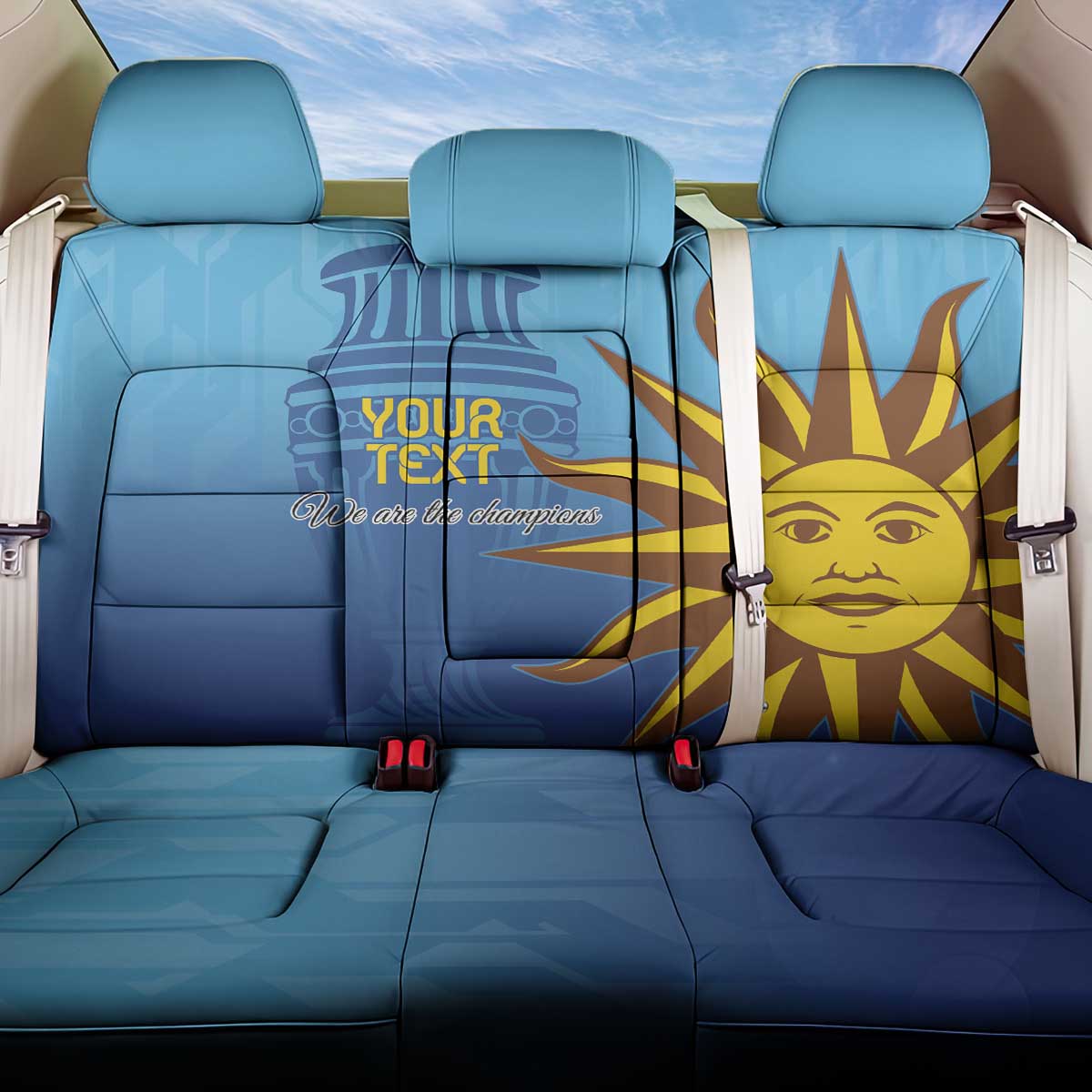 Custom Uruguay La Celeste Football Back Car Seat Cover Go Champions 2024 LT9 - Wonder Print Shop