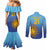 Custom Uruguay La Celeste Football Couples Matching Mermaid Dress and Long Sleeve Button Shirt Go Champions 2024