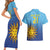 Custom Uruguay La Celeste Football Couples Matching Short Sleeve Bodycon Dress and Hawaiian Shirt Go Champions 2024 LT9 - Wonder Print Shop