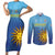 Custom Uruguay La Celeste Football Couples Matching Short Sleeve Bodycon Dress and Long Sleeve Button Shirt Go Champions 2024 LT9 - Wonder Print Shop