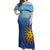 Custom Uruguay La Celeste Football Off Shoulder Maxi Dress Go Champions 2024 - Wonder Print Shop