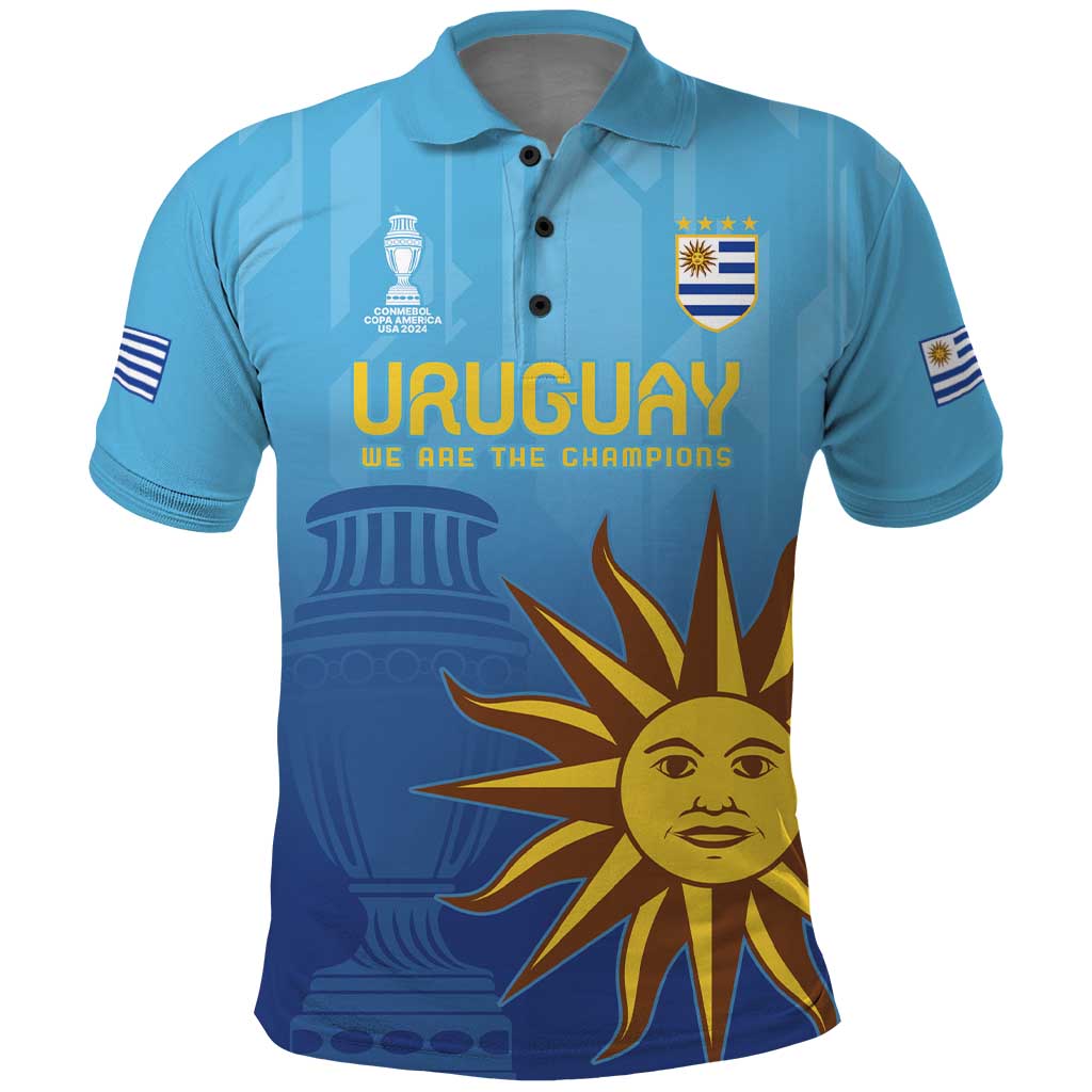 Custom Uruguay La Celeste Football Polo Shirt Go Champions 2024 - Wonder Print Shop