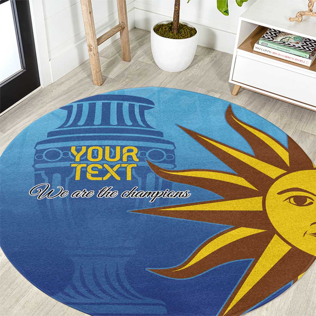 Custom Uruguay La Celeste Football Round Carpet Go Champions 2024