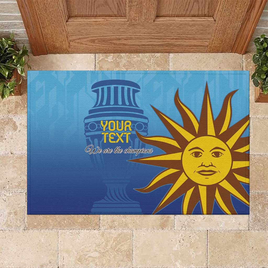 Custom Uruguay La Celeste Football Rubber Doormat Go Champions 2024 - Wonder Print Shop