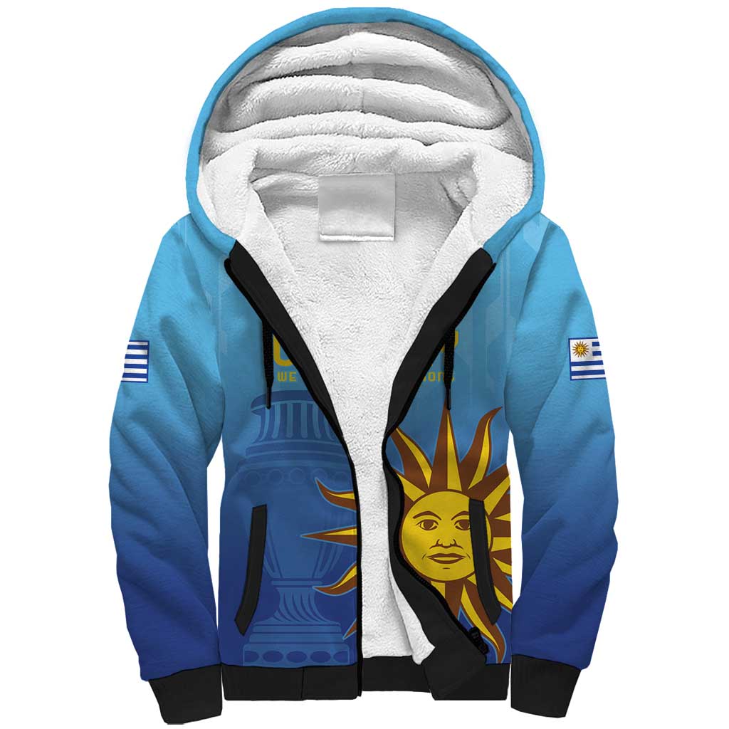 Custom Uruguay La Celeste Football Sherpa Hoodie Go Champions 2024 - Wonder Print Shop