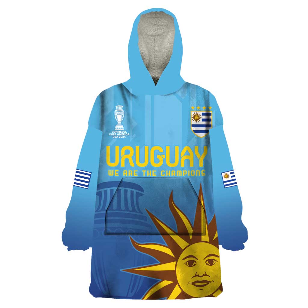 Custom Uruguay La Celeste Football Wearable Blanket Hoodie Go Champions 2024 - Wonder Print Shop