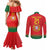 Custom Portugal Football Couples Matching Mermaid Dress and Long Sleeve Button Shirt Come On A Selecao das Quinas