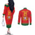 Custom Portugal Football Couples Matching Off The Shoulder Long Sleeve Dress and Long Sleeve Button Shirt Come On A Selecao das Quinas