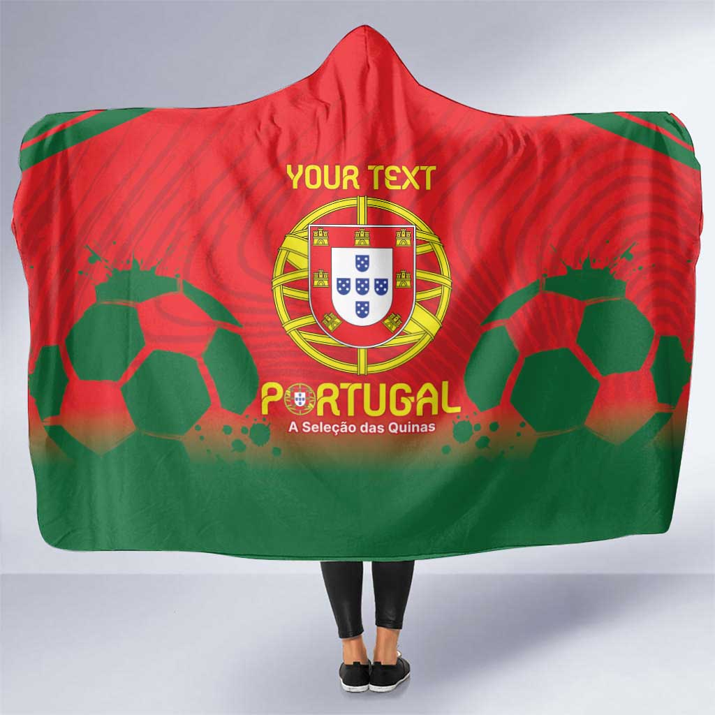 Custom Portugal Football Hooded Blanket Come On A Selecao das Quinas