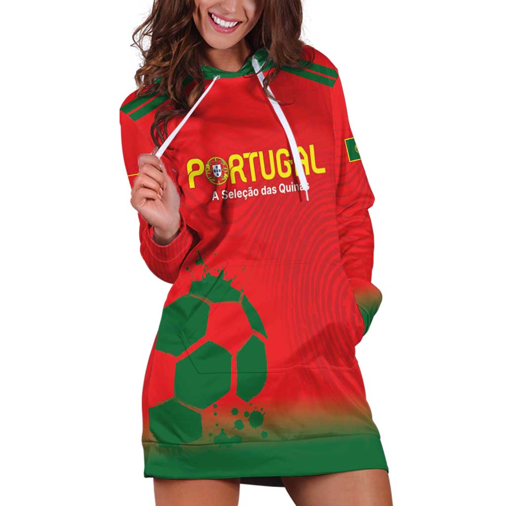 Custom Portugal Football Hoodie Dress Come On A Selecao das Quinas - Wonder Print Shop