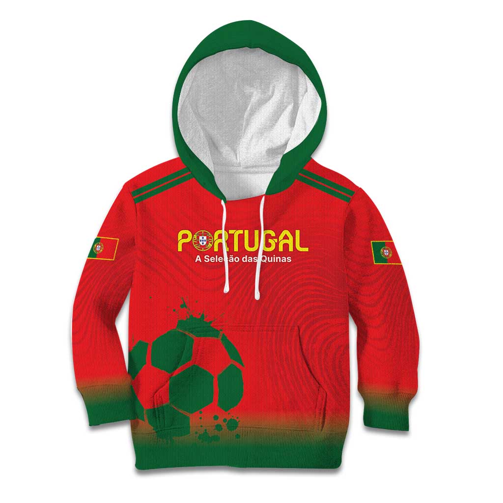 Custom Portugal Football Kid Hoodie Come On A Selecao das Quinas - Wonder Print Shop