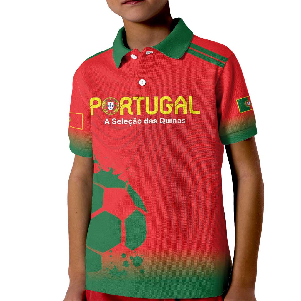 Custom Portugal Football Kid Polo Shirt Come On A Selecao das Quinas - Wonder Print Shop