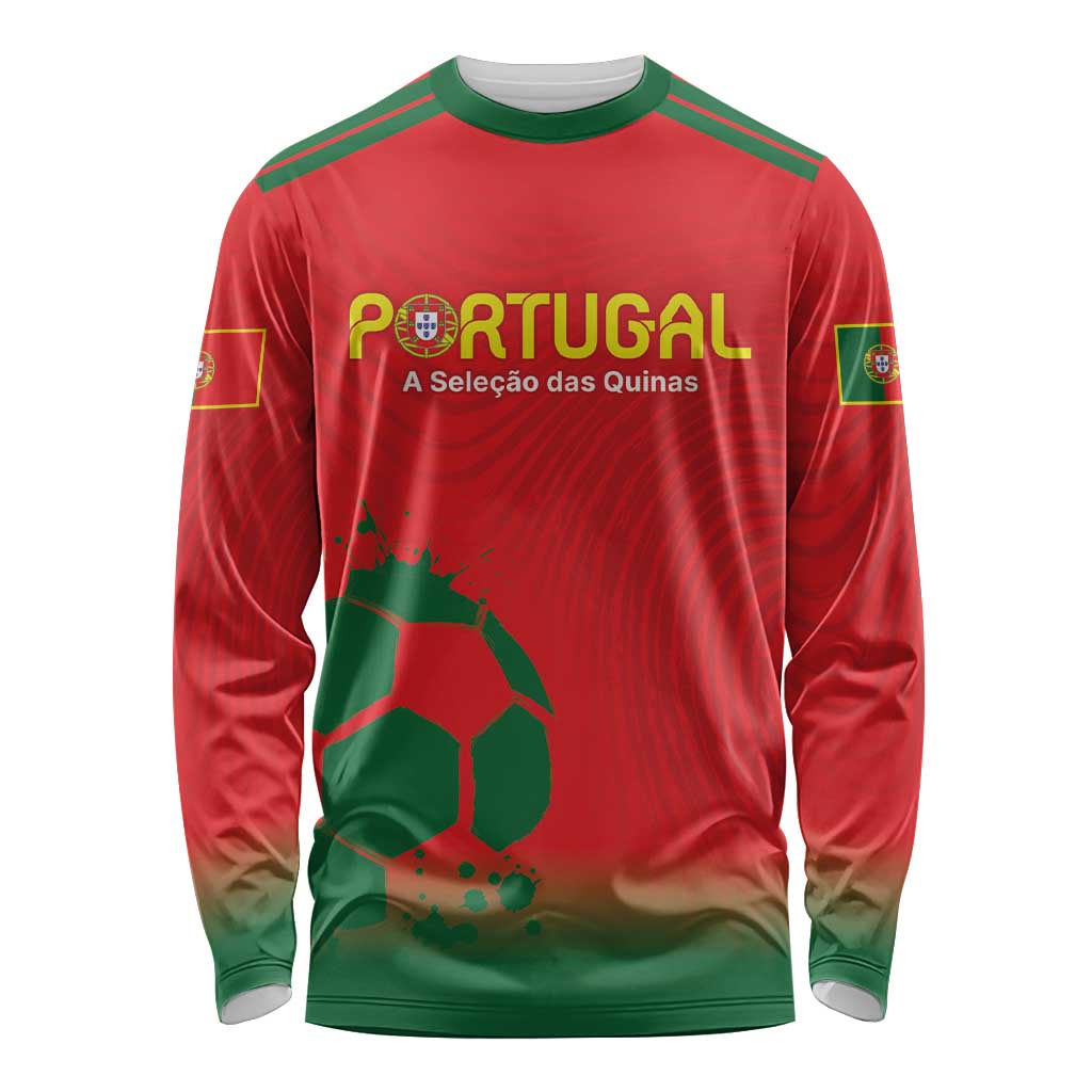 Custom Portugal Football Long Sleeve Shirt Come On A Selecao das Quinas - Wonder Print Shop