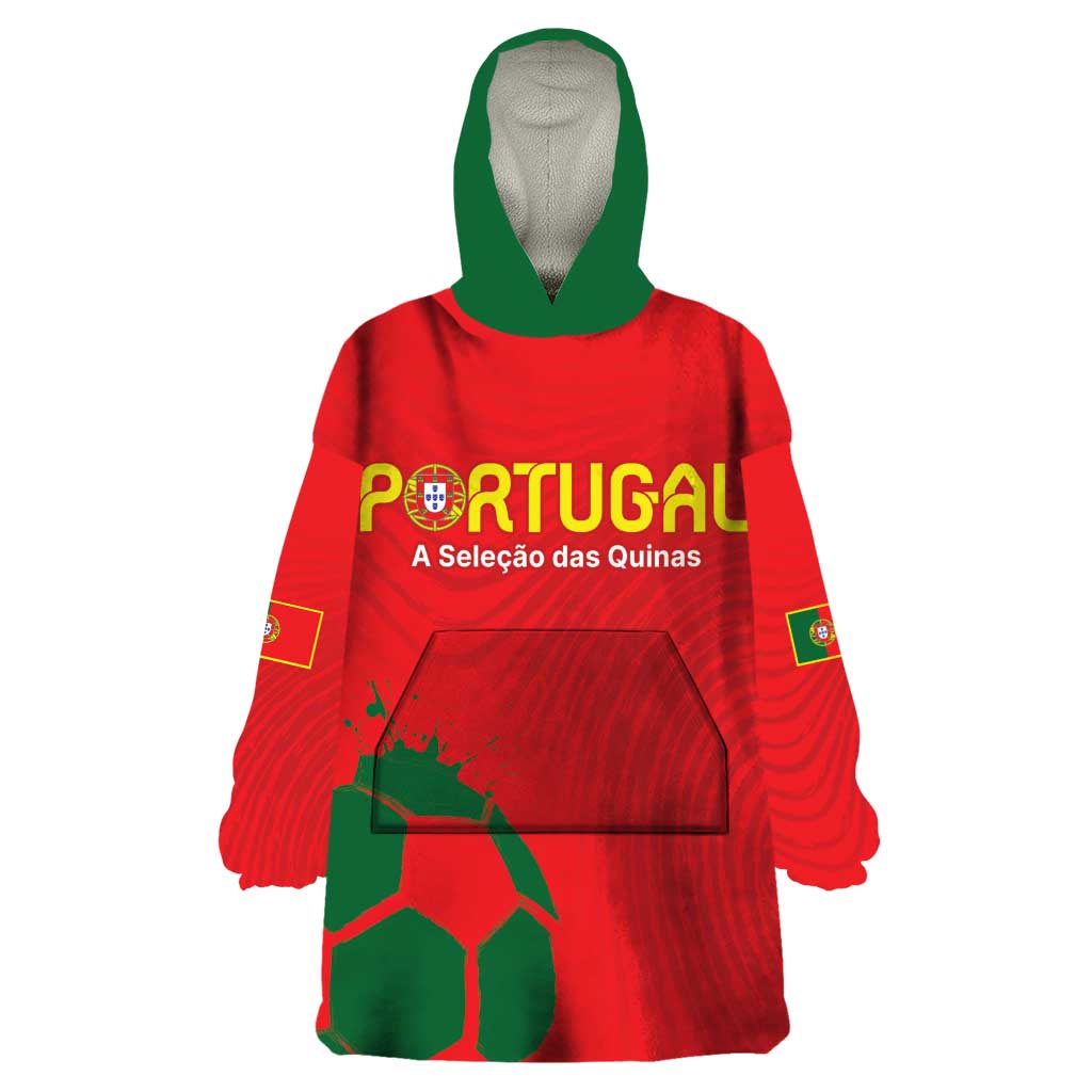 Custom Portugal Football Wearable Blanket Hoodie Come On A Selecao das Quinas - Wonder Print Shop