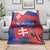 Slovakia Flag Mixed Rose Flowers Blanket