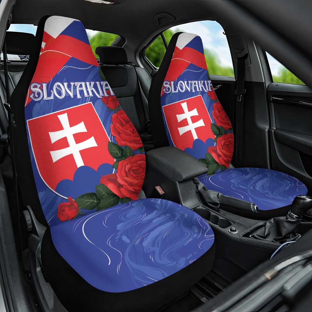 Slovakia Flag Mixed Rose Flowers Car Seat Cover LT9 - Wonder Print Shop