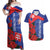 Slovakia Flag Mixed Rose Flowers Couples Matching Off Shoulder Maxi Dress and Hawaiian Shirt LT9 - Wonder Print Shop