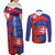 Slovakia Flag Mixed Rose Flowers Couples Matching Off Shoulder Maxi Dress and Long Sleeve Button Shirt LT9 - Wonder Print Shop