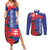 Slovakia Flag Mixed Rose Flowers Couples Matching Summer Maxi Dress and Long Sleeve Button Shirt LT9 - Wonder Print Shop