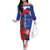 Slovakia Flag Mixed Rose Flowers Family Matching Off The Shoulder Long Sleeve Dress and Hawaiian Shirt - Wonder Print Shop