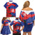 Slovakia Flag Mixed Rose Flowers Family Matching Off Shoulder Short Dress and Hawaiian Shirt LT9 - Wonder Print Shop