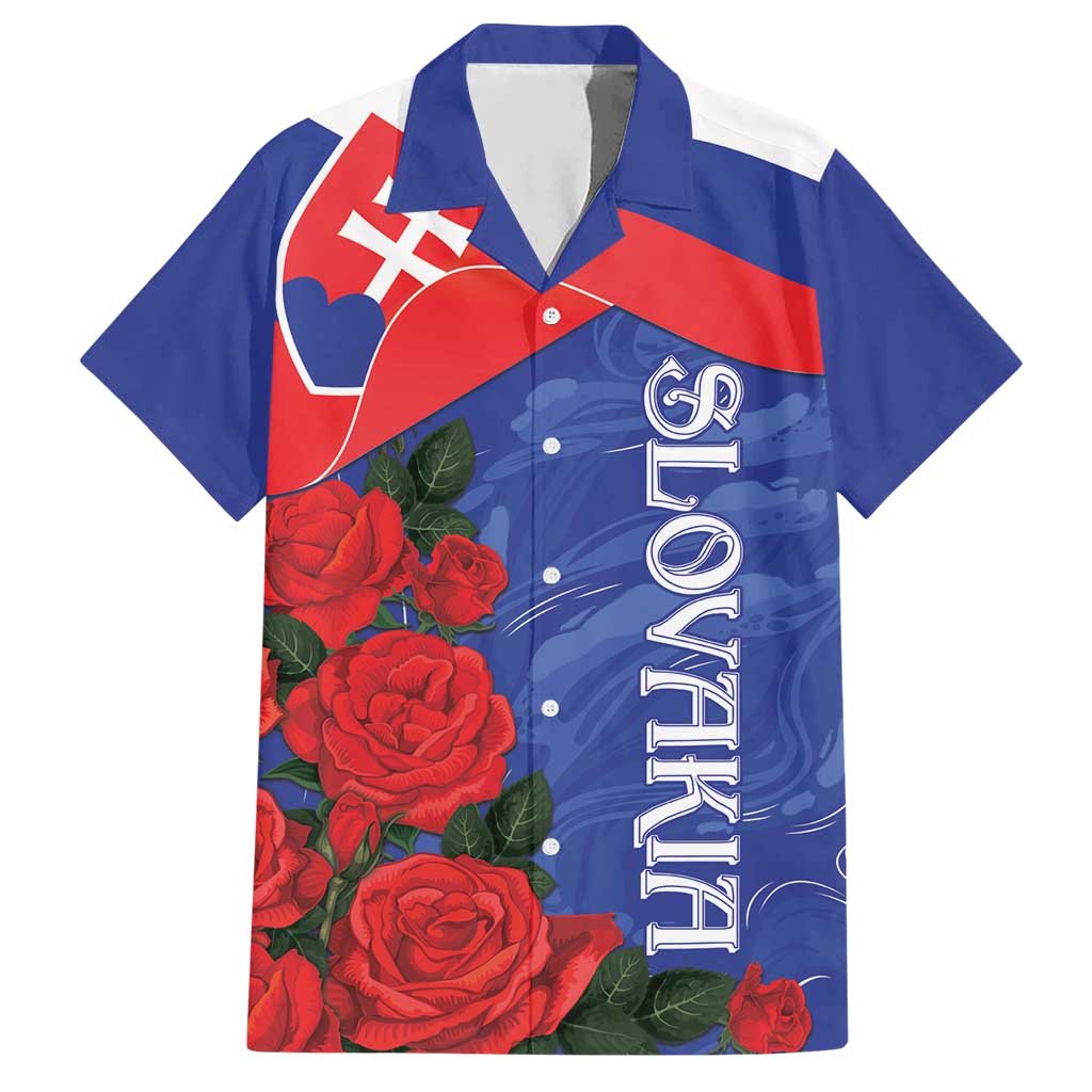 Slovakia Flag Mixed Rose Flowers Hawaiian Shirt - Wonder Print Shop