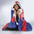 Slovakia Flag Mixed Rose Flowers Hooded Blanket