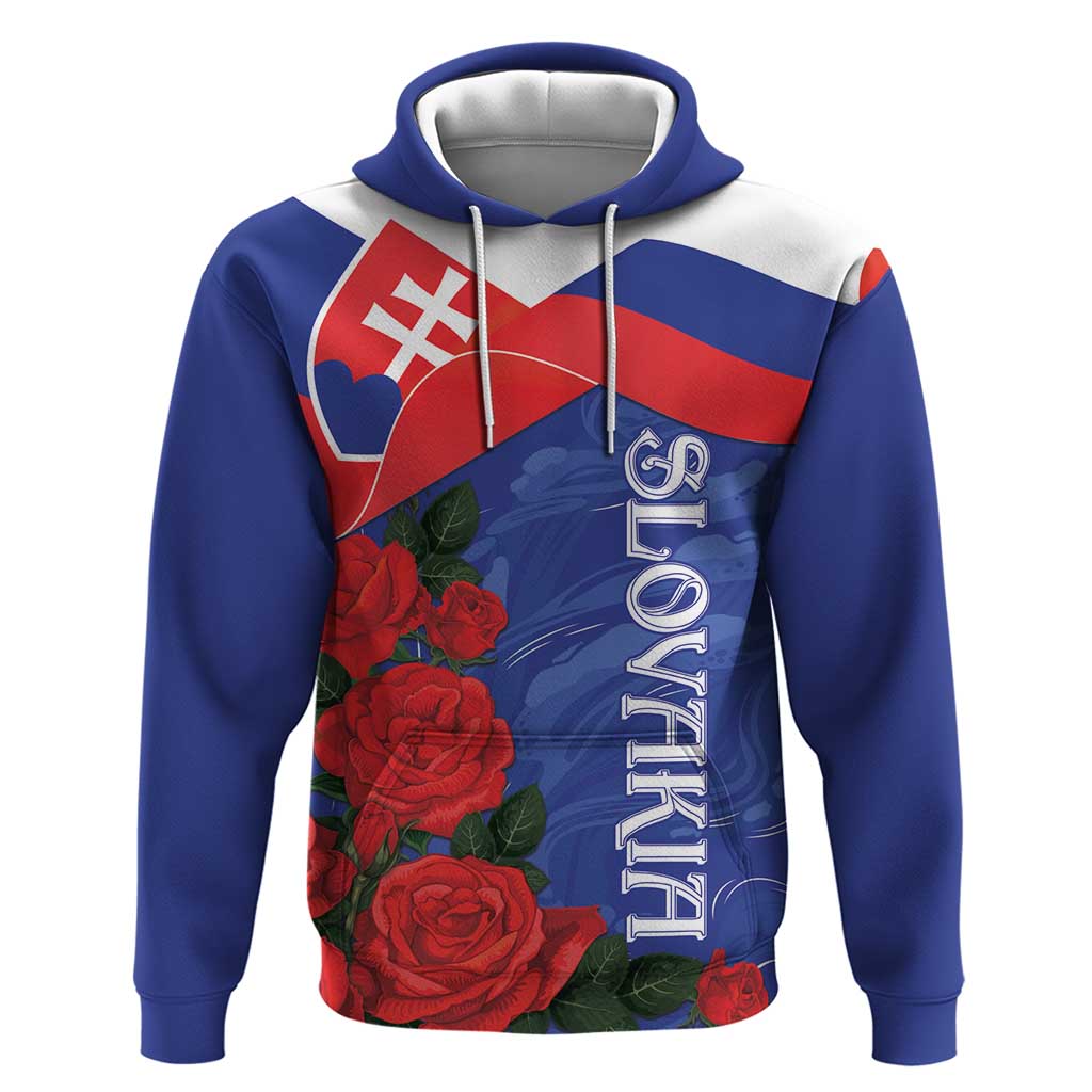 Slovakia Flag Mixed Rose Flowers Hoodie - Wonder Print Shop