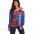 Slovakia Flag Mixed Rose Flowers Off Shoulder Sweater - Wonder Print Shop