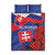 Slovakia Flag Mixed Rose Flowers Quilt Bed Set - Wonder Print Shop