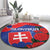 Slovakia Flag Mixed Rose Flowers Round Carpet