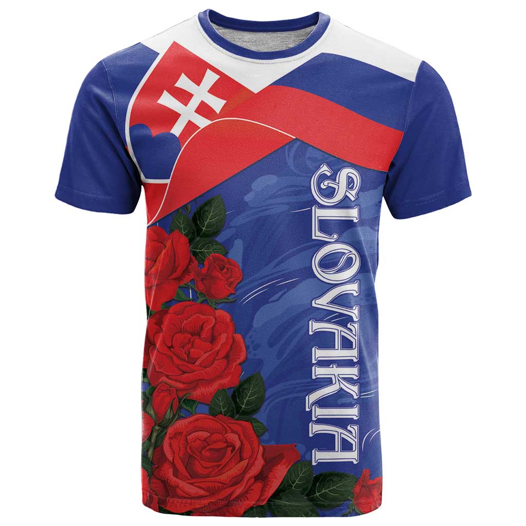 Slovakia Flag Mixed Rose Flowers T Shirt - Wonder Print Shop