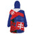 Slovakia Flag Mixed Rose Flowers Wearable Blanket Hoodie - Wonder Print Shop