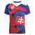 Slovakia Flag Mixed Rose Flowers Women V-Neck T-Shirt - Wonder Print Shop