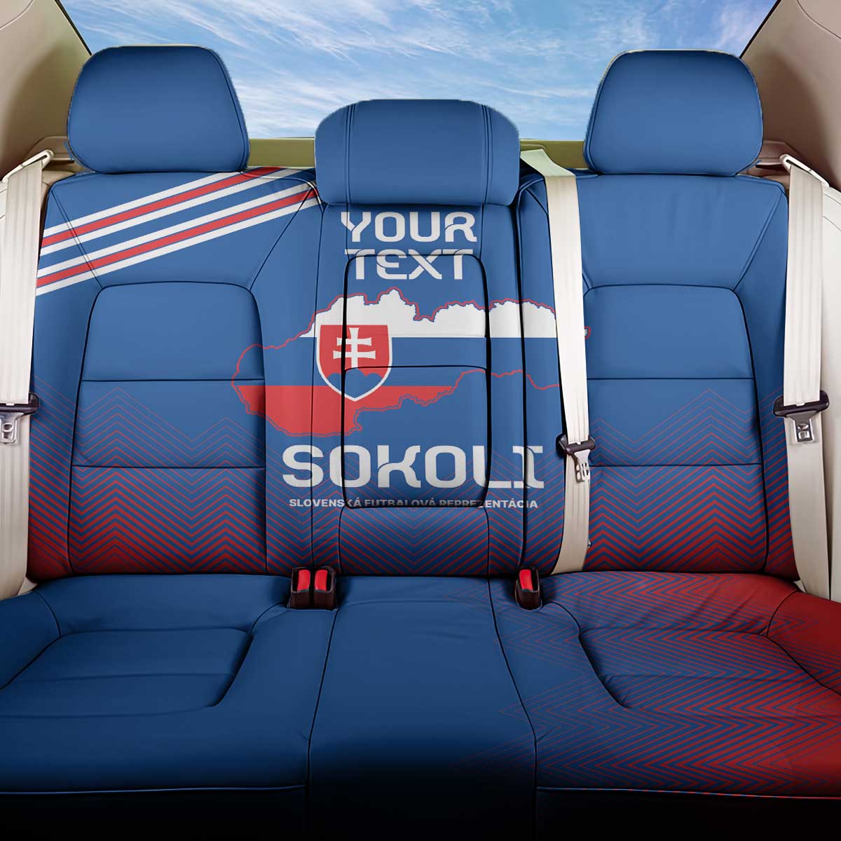 Custom Slovakia Football Back Car Seat Cover Come On Sokoli Falcons LT9 - Wonder Print Shop