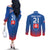 Custom Slovakia Football Couples Matching Off The Shoulder Long Sleeve Dress and Long Sleeve Button Shirt Come On Sokoli Falcons