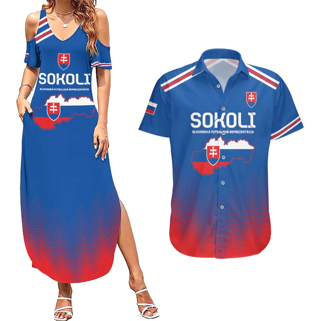 Custom Slovakia Football Couples Matching Summer Maxi Dress and Hawaiian Shirt Come On Sokoli Falcons LT9 - Wonder Print Shop