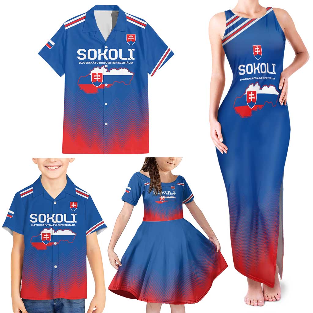 Custom Slovakia Football Family Matching Tank Maxi Dress and Hawaiian Shirt Come On Sokoli Falcons - Wonder Print Shop