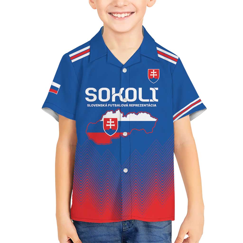 Custom Slovakia Football Kid Hawaiian Shirt Come On Sokoli Falcons - Wonder Print Shop