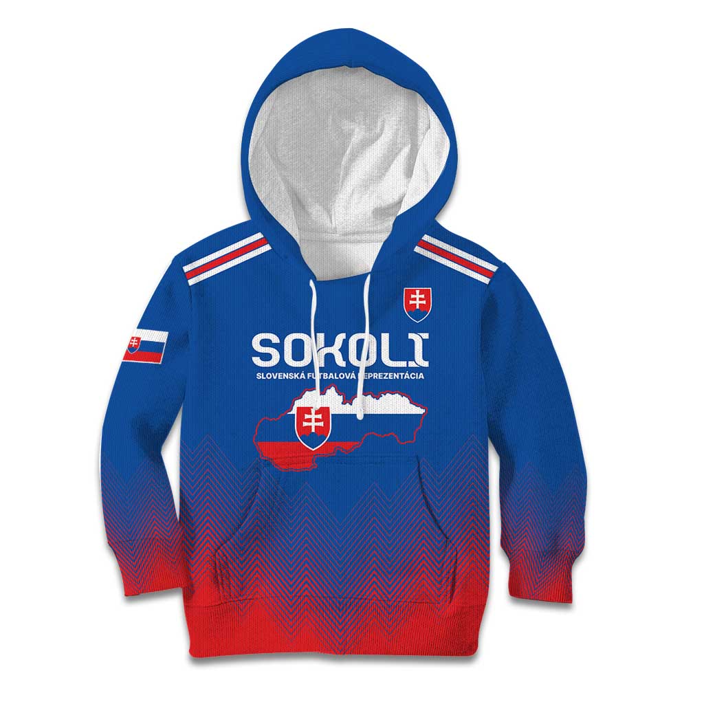 Custom Slovakia Football Kid Hoodie Come On Sokoli Falcons - Wonder Print Shop