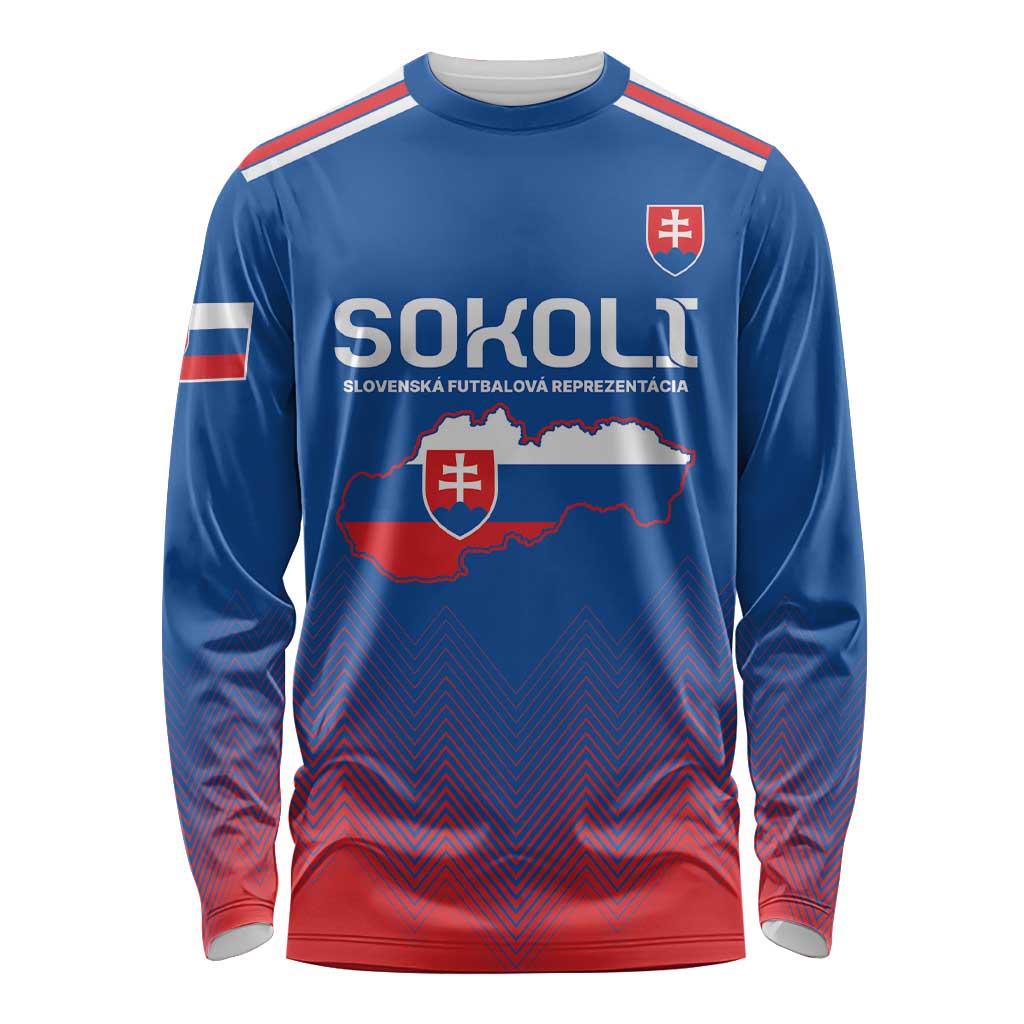 Custom Slovakia Football Long Sleeve Shirt Come On Sokoli Falcons - Wonder Print Shop