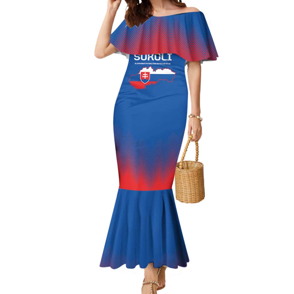 Custom Slovakia Football Mermaid Dress Come On Sokoli Falcons - Wonder Print Shop