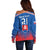 Custom Slovakia Football Off Shoulder Sweater Come On Sokoli Falcons - Wonder Print Shop