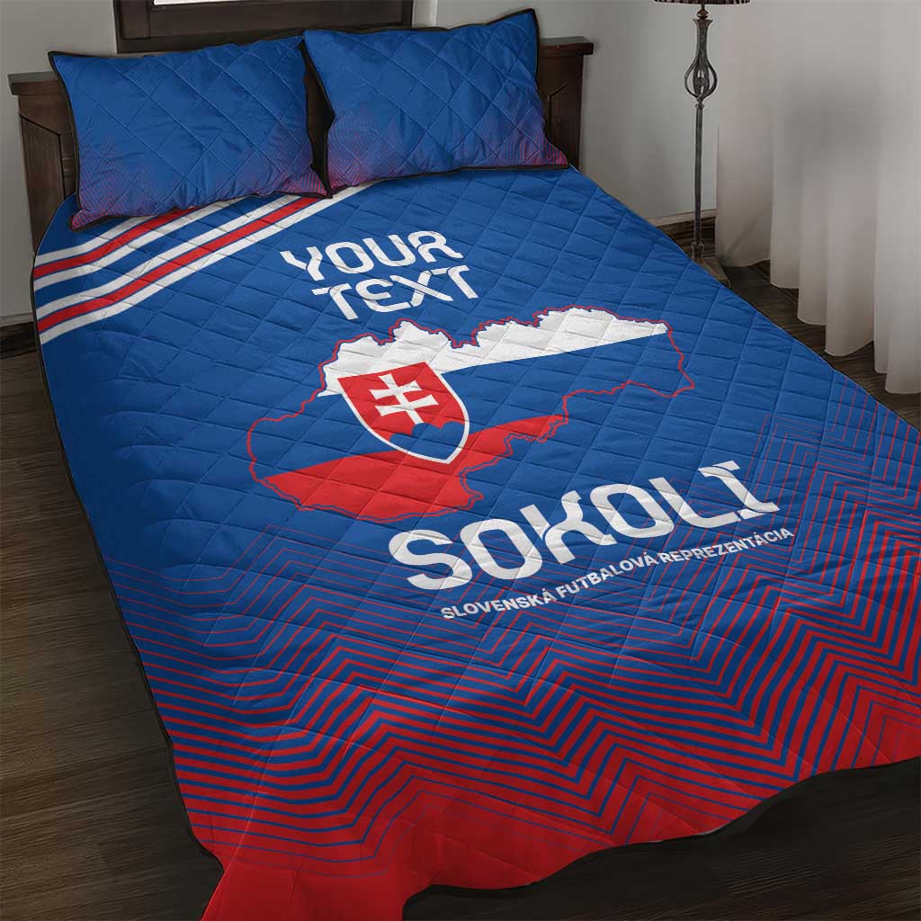 Custom Slovakia Football Quilt Bed Set Come On Sokoli Falcons - Wonder Print Shop