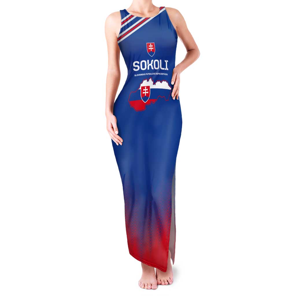 Custom Slovakia Football Tank Maxi Dress Come On Sokoli Falcons - Wonder Print Shop